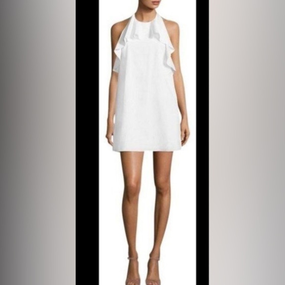 BCBGMaxAzria Ivory Ruffle Shift Dress